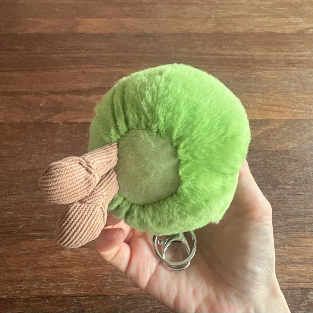 Cute Coconut Plush Bag Charm Tropical Smiling Keychain Soft Stuffed Accessory